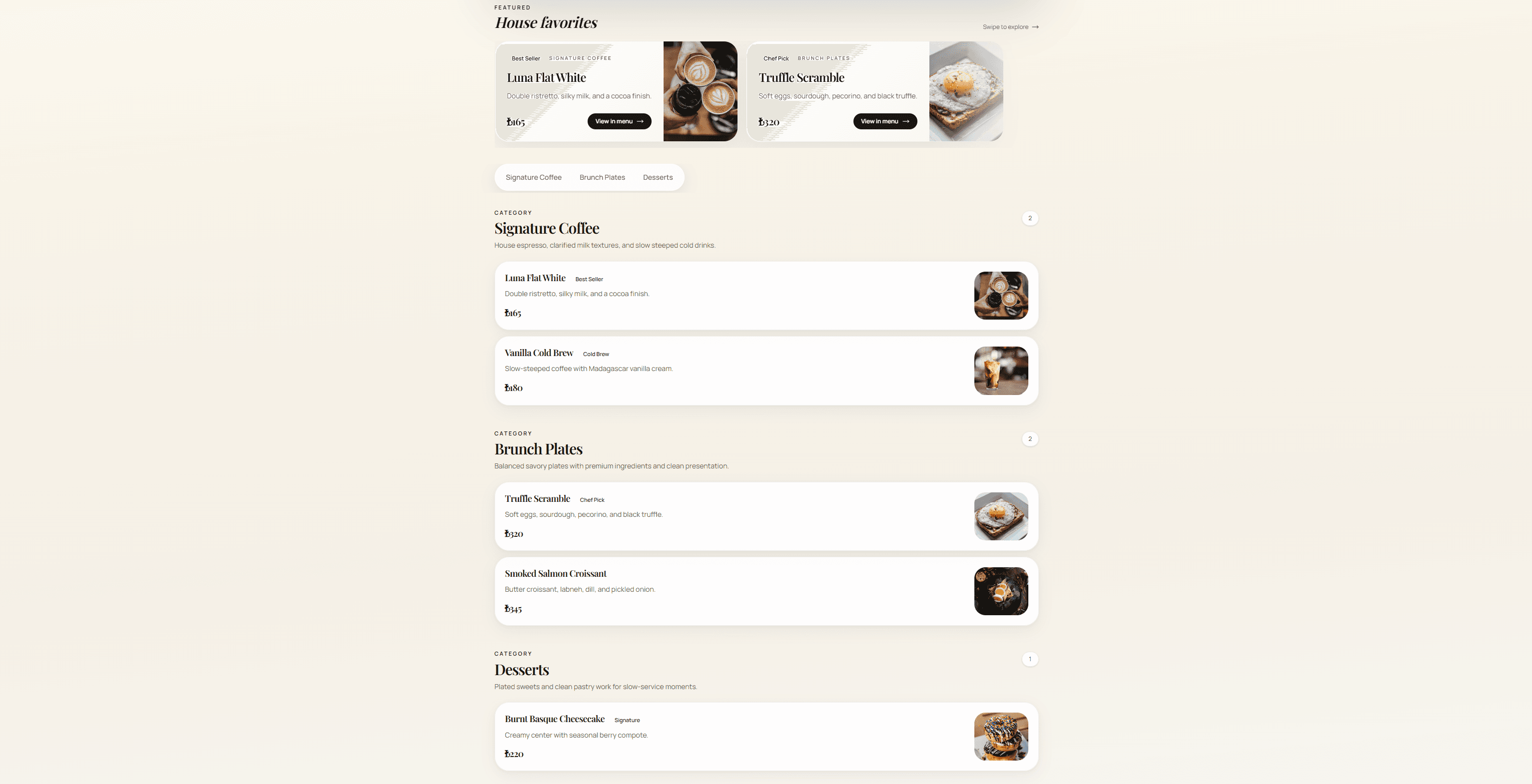 Luxury Digital Menu Experience for Cafes screen 3