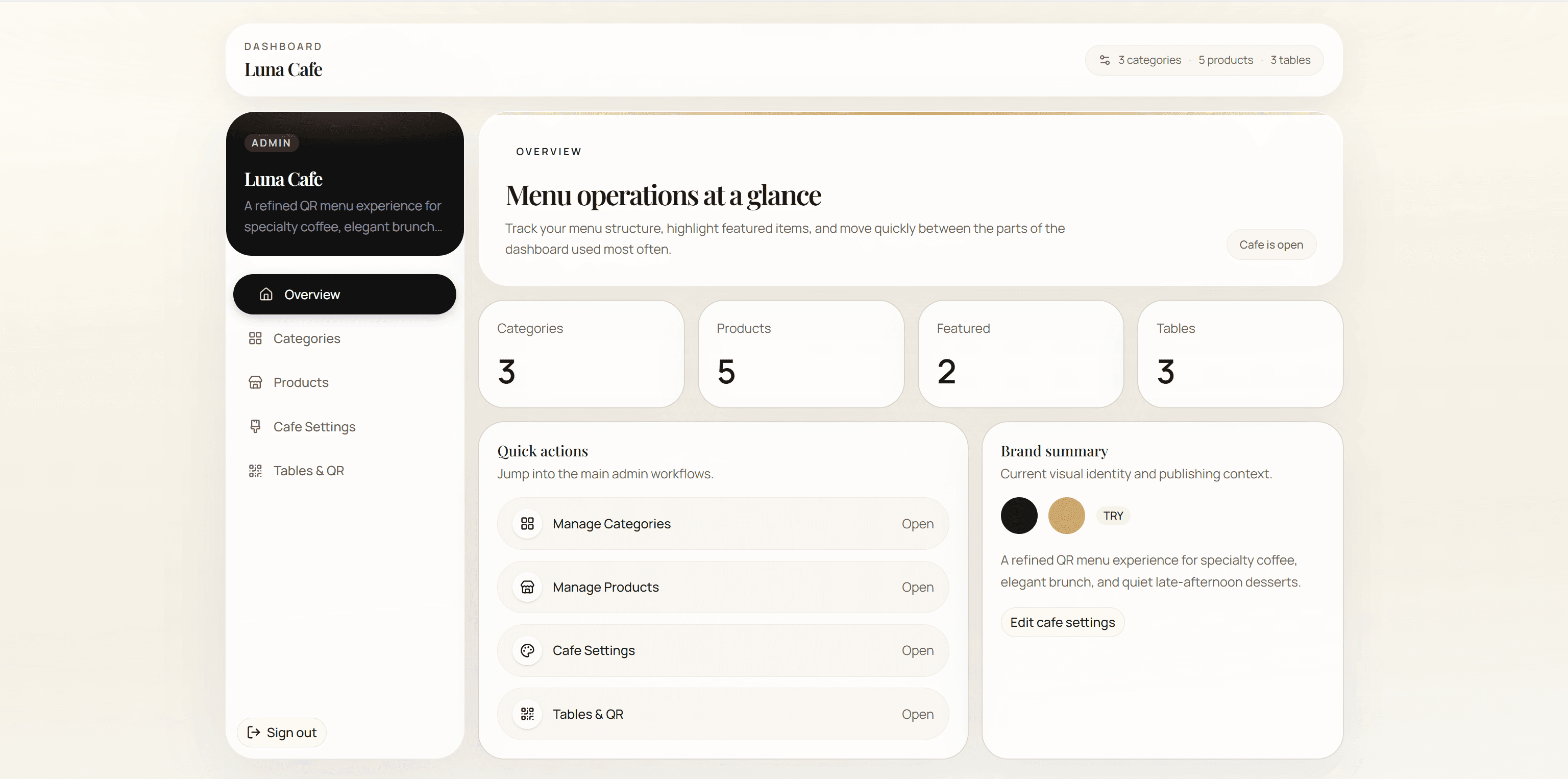 Luxury Digital Menu Experience for Cafes screen 4