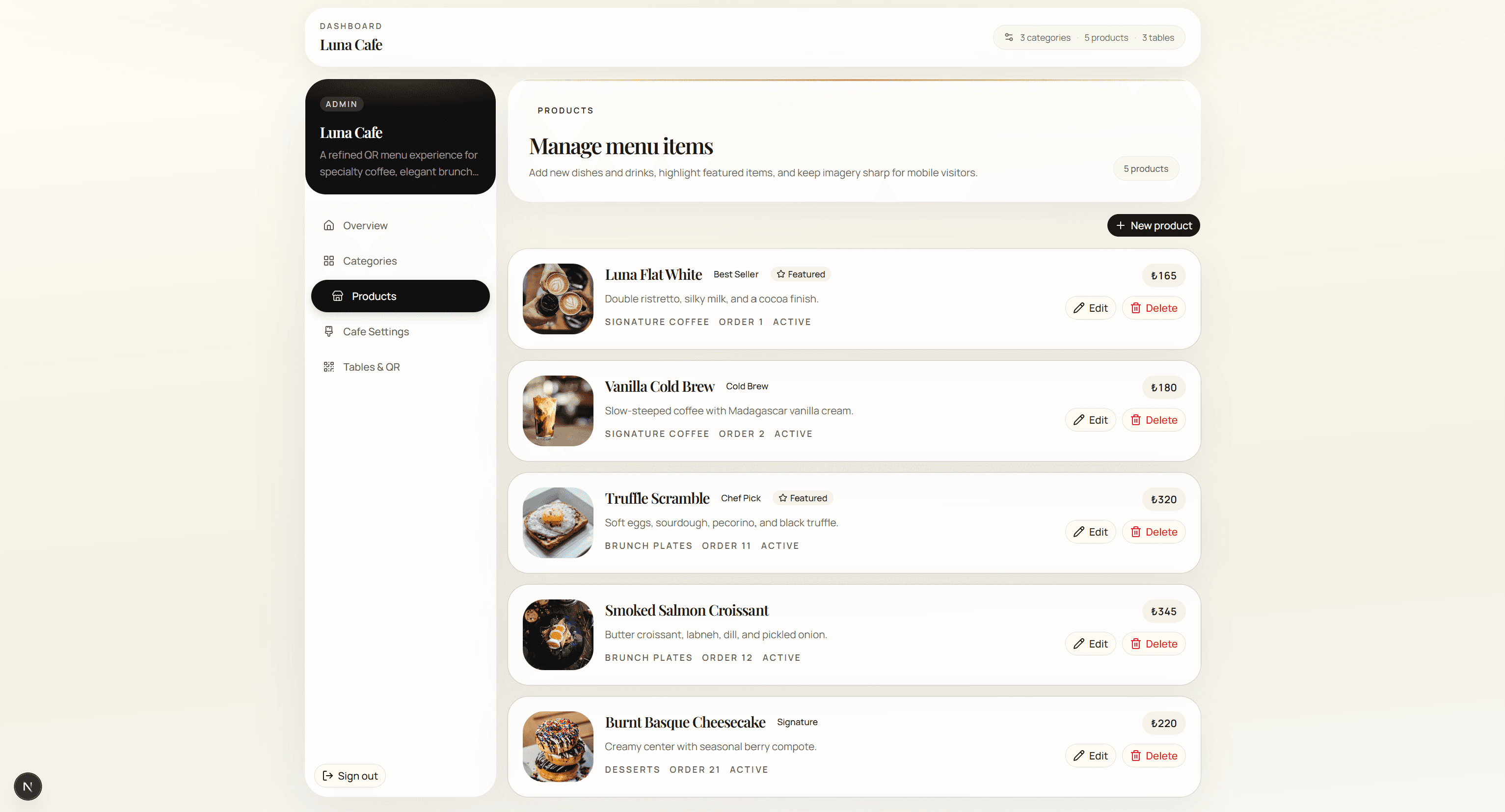 Luxury Digital Menu Experience for Cafes screen 5
