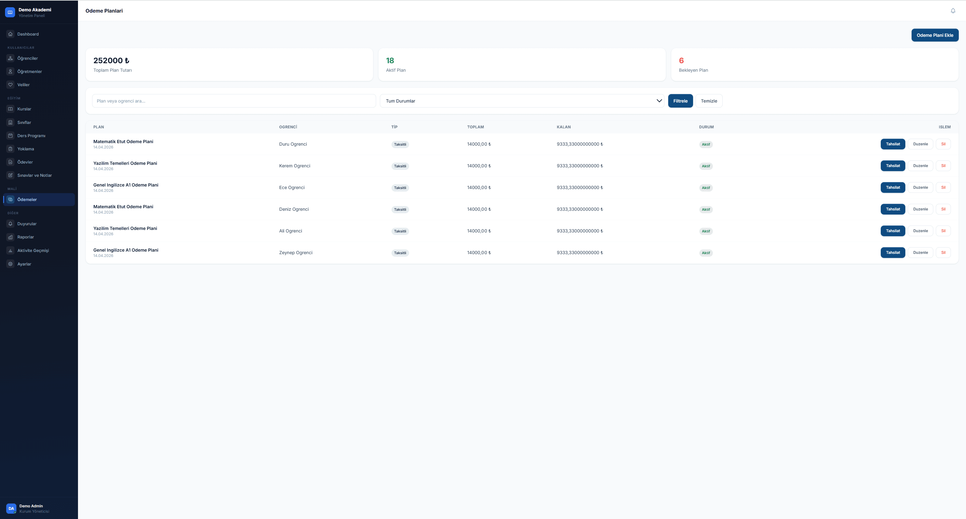 Professional Management Platform for Education Centers screen 2